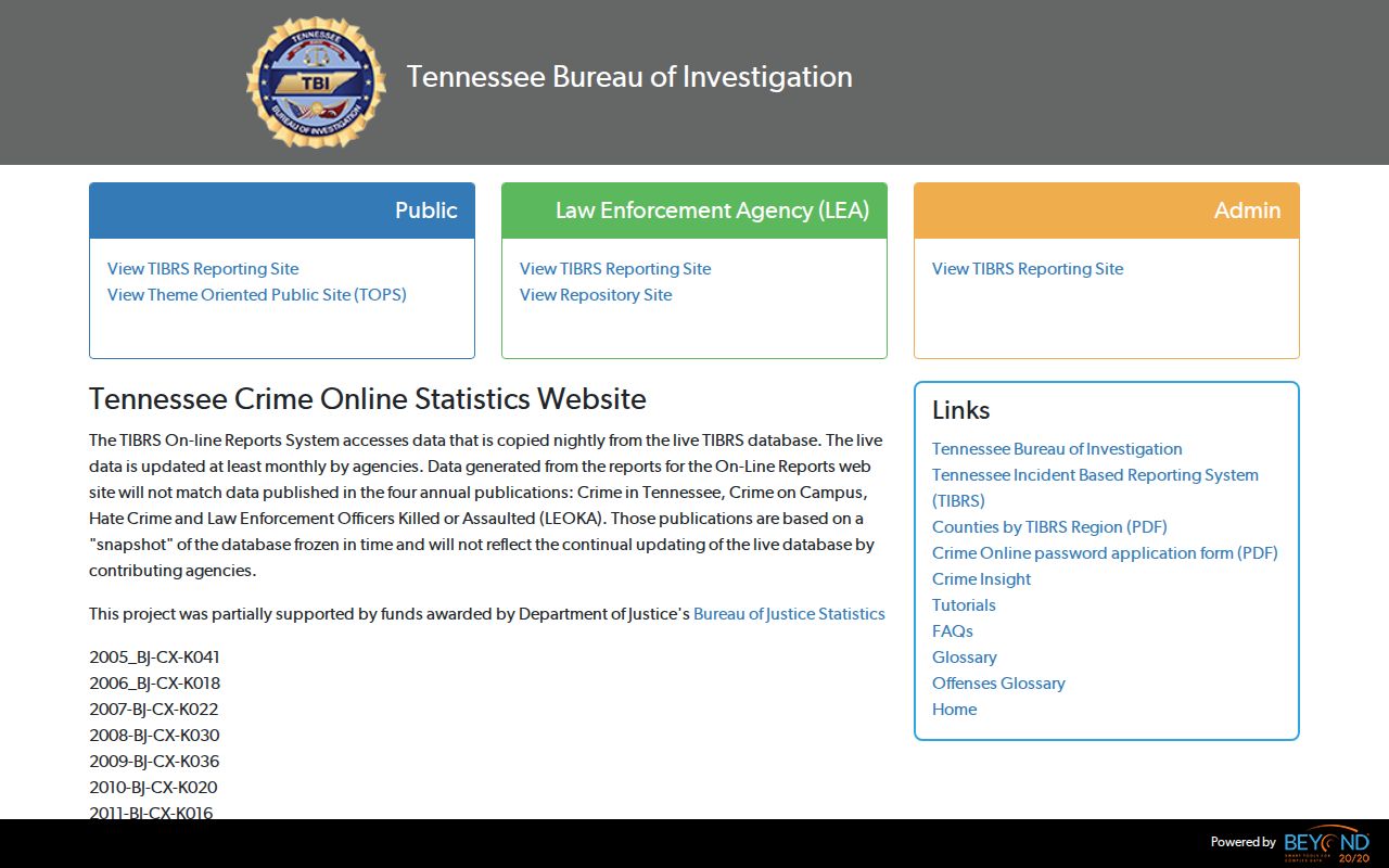 TBI CrimeInsight data for Crockett County criminal records
