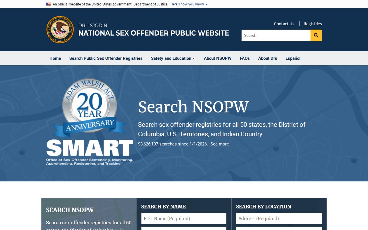 National sex offender search for a Crockett County registry check